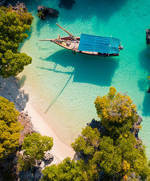 Bateau sur la plage à Zanzibar