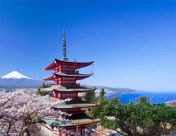 temple et beau paysage au japon