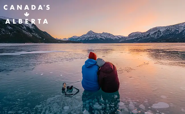couple lever du soleil alberta canada