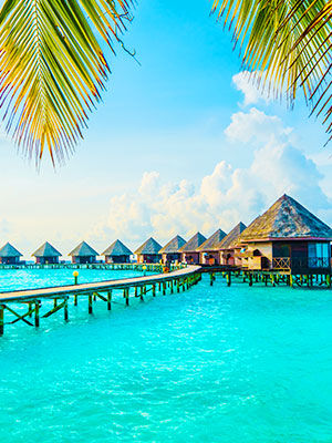 Water bungalows aux Maldives