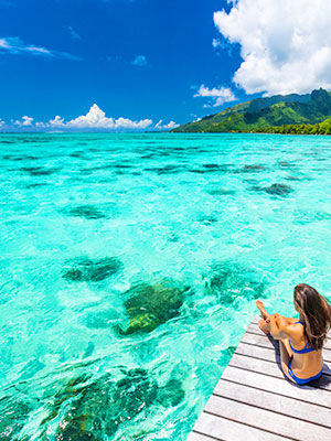 Eau turquoise en Polynésie