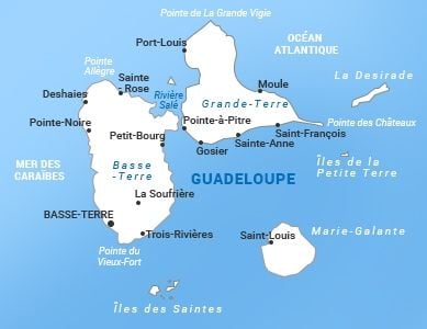 Carte de la Guadeloupe