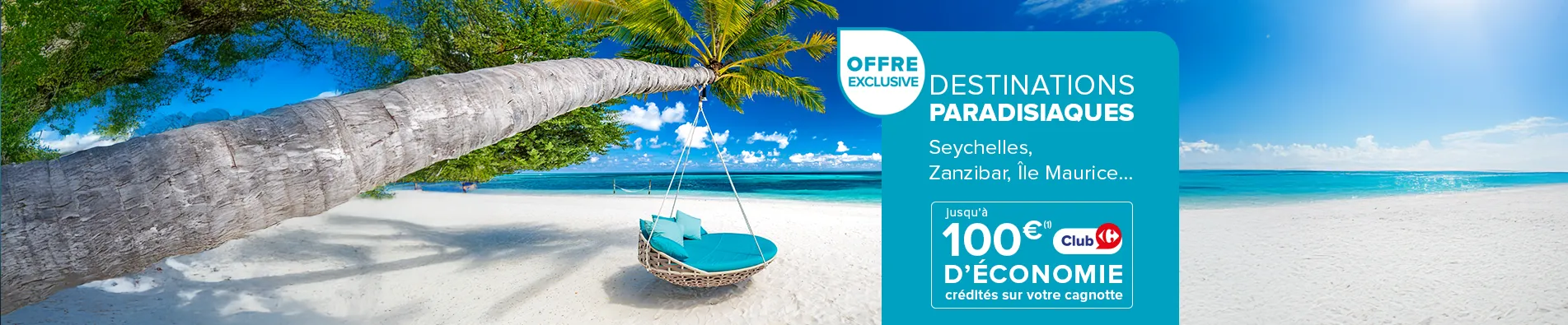 Transat sur une plage paradisiaque